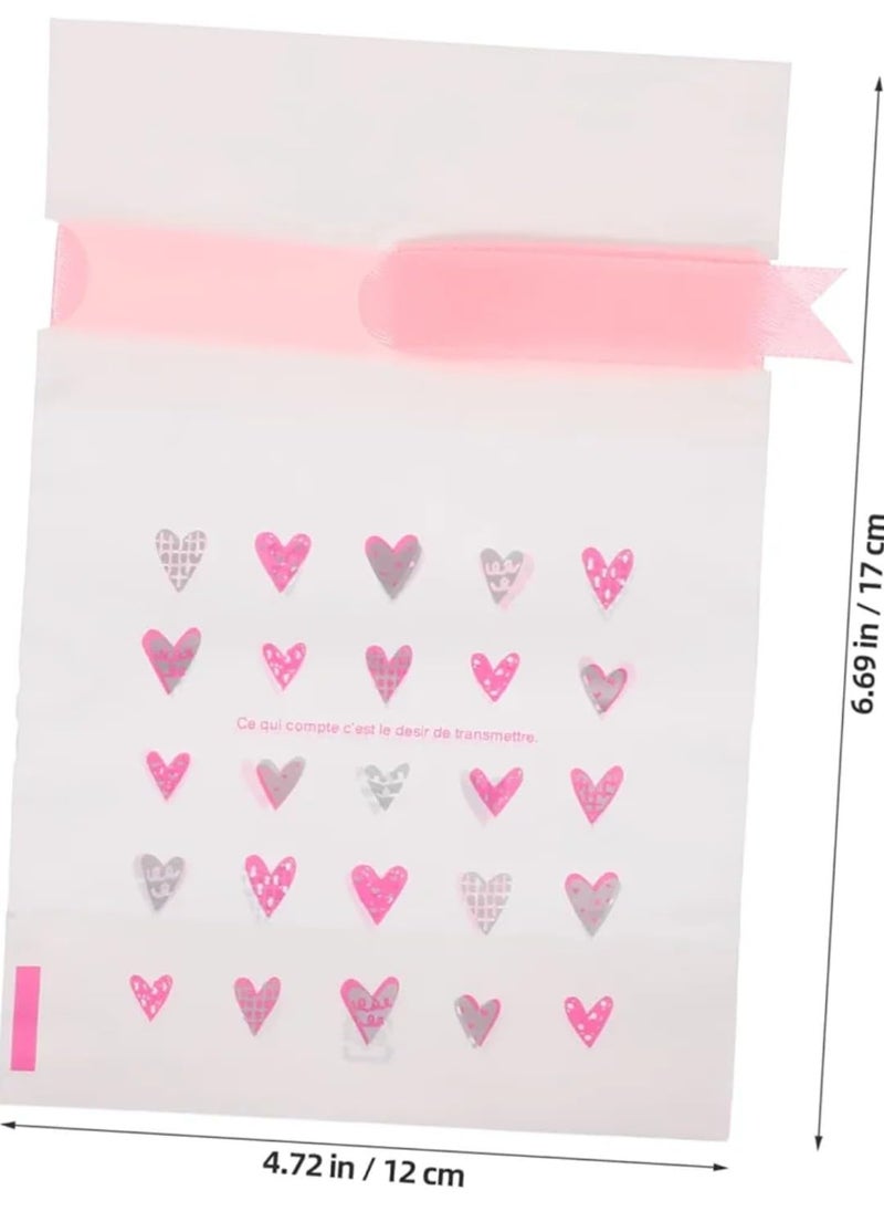 VRB Dec 20Pcs Return Gift Bags - Potli Bags, Return Gift Bags for Kids Birthday - Gift Packing Bags - Goodie Bag for Return gifts - goodie bags - gift pouches for return gifts - guddy bags for return gifts (20Pcs Heart Ribbon Bag) - Image 2