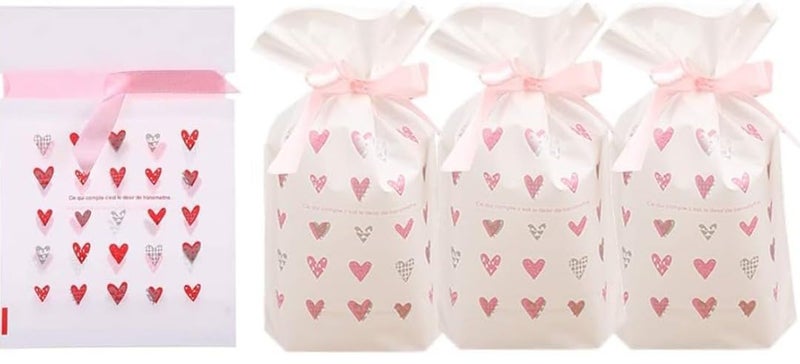 VRB Dec 20Pcs Return Gift Bags - Potli Bags, Return Gift Bags for Kids Birthday - Gift Packing Bags - Goodie Bag for Return gifts - goodie bags - gift pouches for return gifts - guddy bags for return gifts (20Pcs Heart Ribbon Bag) - Image 3