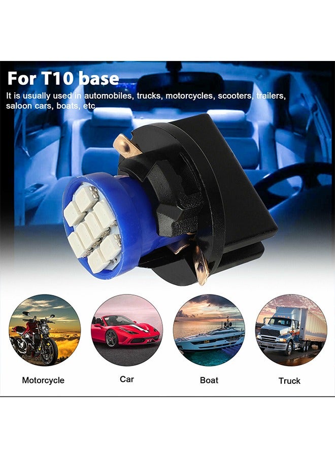 Generic 10pcs/set Car Instrument Lamp Light Bulbs T10 4SMD 1210 LED Wedge Dashboard Gauge Cluster Light Bulb Blue LED Light Car Light  - Image 3