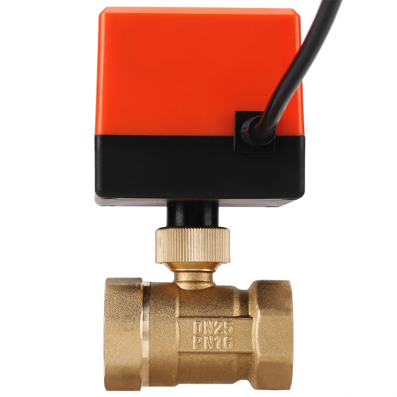 Electric Ball Valve DN25 Brass 2 Way 3-Wire 90 Degree Rotation - Energy Saving Long Life Design for Water Systems - Image 2