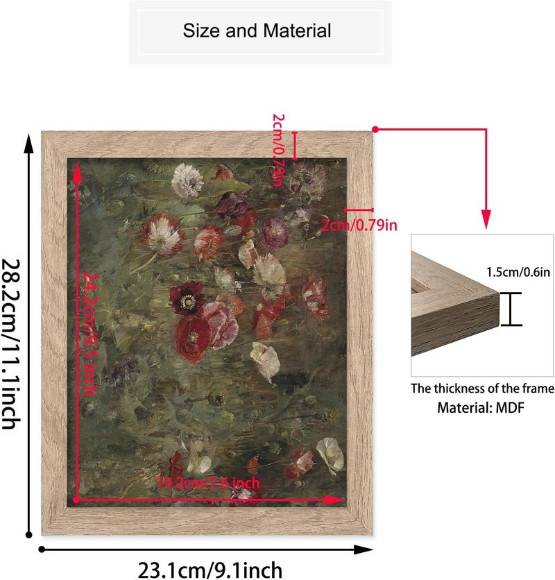 HoozGee A Bed of Poppies Framed Wall Art Prints by Maria Oakey Dewing - Image 5