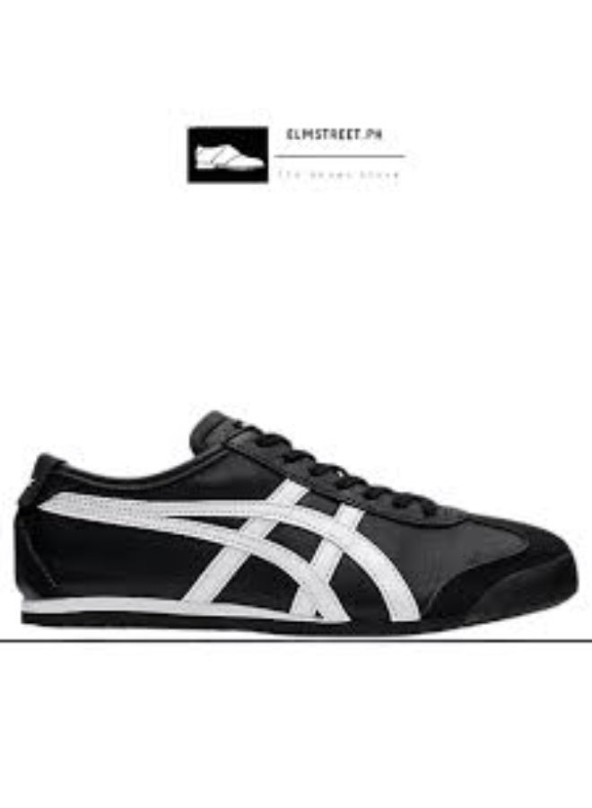Onitsuka Tiger أونيتيكا تايجر مكسيكو 66 أسود مع خطوط بيضاء مسطحة - Image 4
