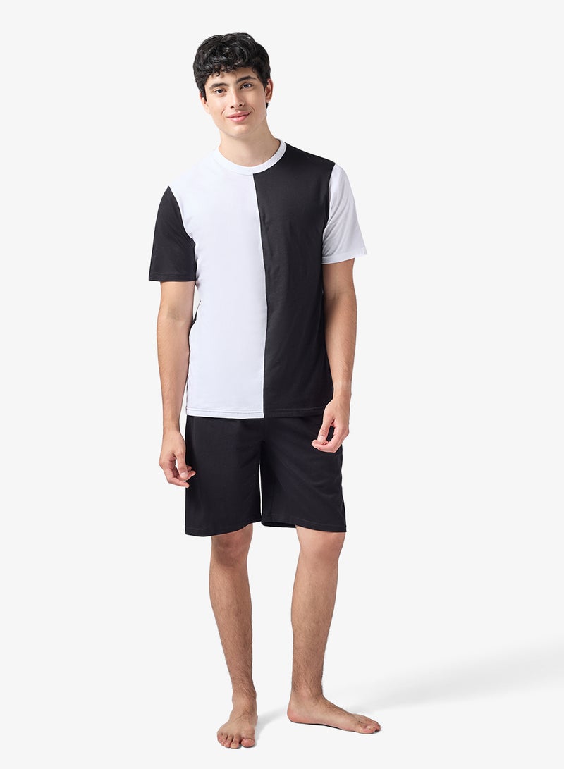 سفنتي فايف طقم بيجامة تي شيرت وشورت - Image 1