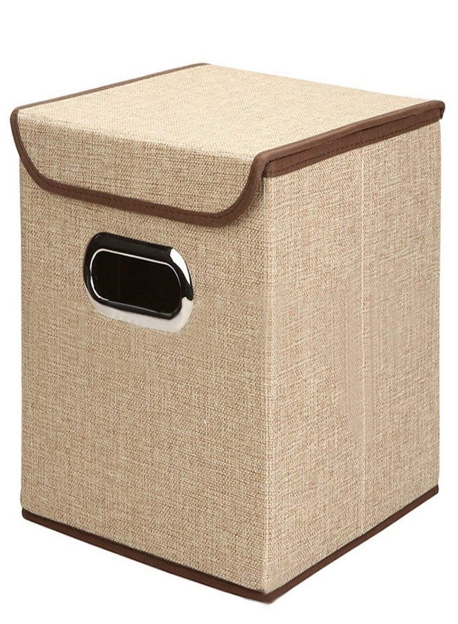 AAGNA Cube Storage Bin Basket for Office, Home Closet Foldable Burlap Storage Cubes (Pack Of 1) (25 x 25 x 25 CM)(Cotton,Multicolour) - Image 1