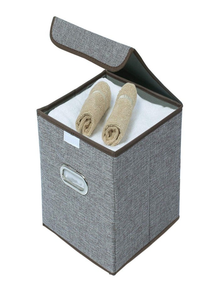 AAGNA Cube Storage Bin Basket for Office, Home Closet Foldable Burlap Storage Cubes (Pack Of 1) (25 x 25 x 25 CM)(Cotton,Multicolour) - Image 2