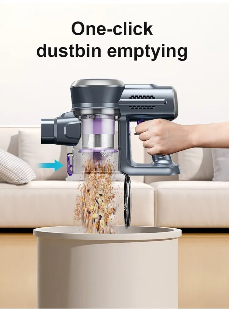 RUIYADA  Cordless Wet & Dry Vacuum Cleaner 3-in-1 Wash and Vacuum with LED Light, Foldable Tube, Self-Cleaning Water Tank, Sofa Brush, Dust Mite Brush, 2-in-1 Crevice & Blowing Tool, Powerful Home Floor Cleaner (Purple) - Image 3