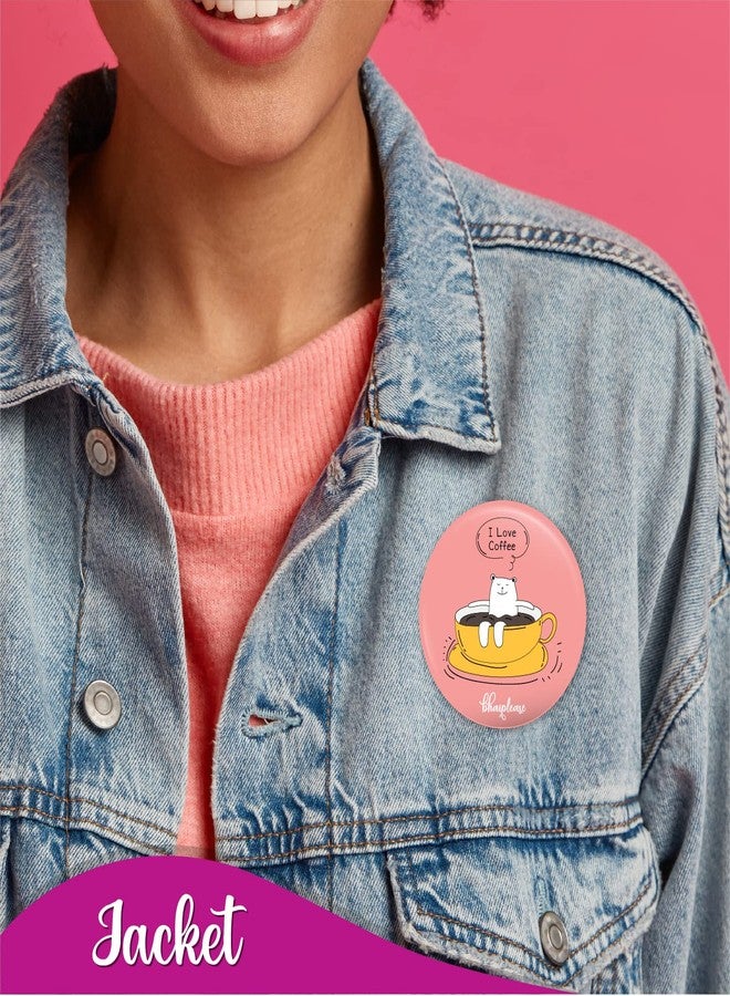 Bhai Please Bear in Cup Pin Badge | Attractive Pin-Back Button Badge Toys as Gift to Kids | Beautiful Metal Pin Badges with Attractive Design - Image 5