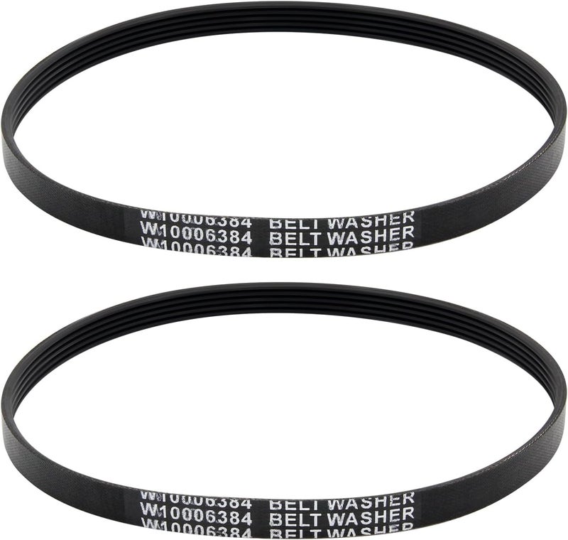 Laofudech W10006384 Washer Drive Belt Premium Replacement Part for W10006384 AP6014712 PS11747978 WPW10006384 - Compatible with Whirlpool Kenmore Washing Machine Drive Belt 2 PCS - Image 1