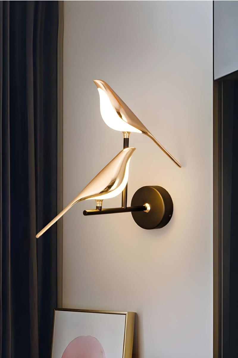 twixle Golden Metal Bird (Double) Wall Light for Living Room Modern/Wall Lamps for Bedroom/for Living Room/Wall Lights for Home Decoration/Bedside Wall lamp.(Golden Metal Bird) - Image 2