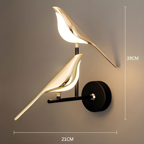 twixle Golden Metal Bird (Double) Wall Light for Living Room Modern/Wall Lamps for Bedroom/for Living Room/Wall Lights for Home Decoration/Bedside Wall lamp.(Golden Metal Bird) - Image 3