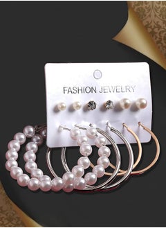 Just Peachy Just Peachy Pack of 6 Earrings, Gold-Toned, Silver-Toned, and Plated Styles, Elegant and Versatile Jewelry Set, Lightweight, Hypoallergenic, and Ideal for Any Occasion - Stylish Accessory Collection  - Image 3