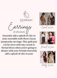 Just Peachy Just Peachy Pack of 6 Earrings, Gold-Toned, Silver-Toned, and Plated Styles, Elegant and Versatile Jewelry Set, Lightweight, Hypoallergenic, and Ideal for Any Occasion - Stylish Accessory Collection  - Image 5