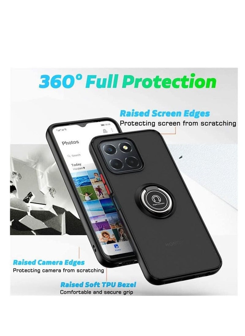 Raxoom ELTERAZONE Case Compatible with HUAWEI HONOR X8A Full Body Protective Case with 360° Magnetic Ring Kickstand for Car Anti-Fingerprint Shockproof Protective Case - BLUE - Image 2
