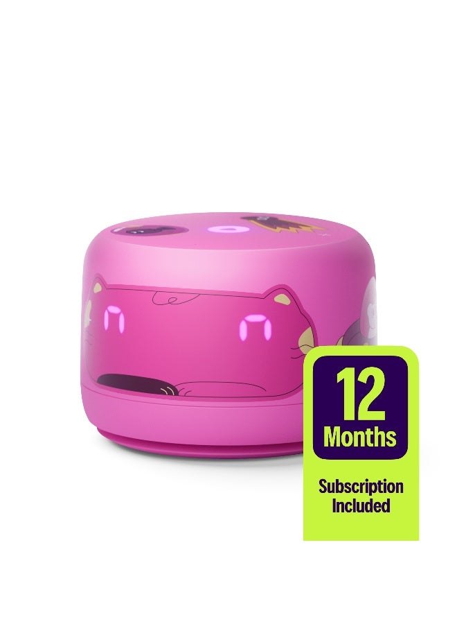 Yasmina Yango Yasmina Lite Smart Speaker + 12months Subscription Include, Touch Controls, Stories, Quran Recitation & Screen-free Content, Khaleeji Arabic & English Pink - Image 1