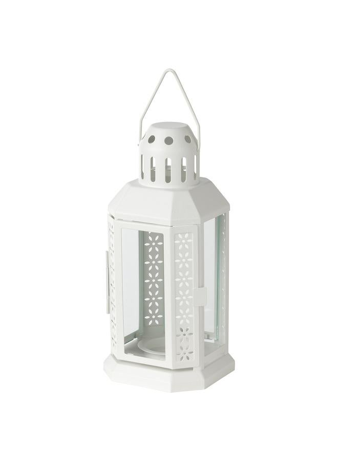 Green Tiger Lantern for tealight, in/outdoor, white, 22 cm - Image 1