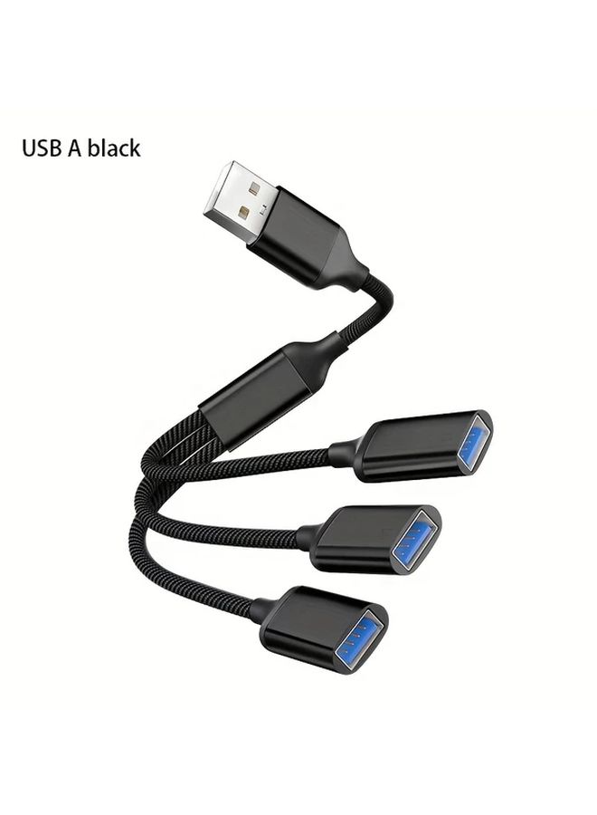 أسود 3 في 1 محور USB C محول متعدد المنافذ مع منفذي USB C و USB A منفذ OTG محول - Image 5