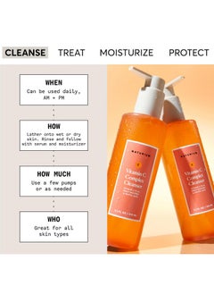 NATURIUM Vitamin C Complex Cleanser Gently Exfoliating & Deeply Cleansing Foaming Face Wash Gel With Phytic Acid & Fruit Enzymes 7.1 Oz  - Image 2