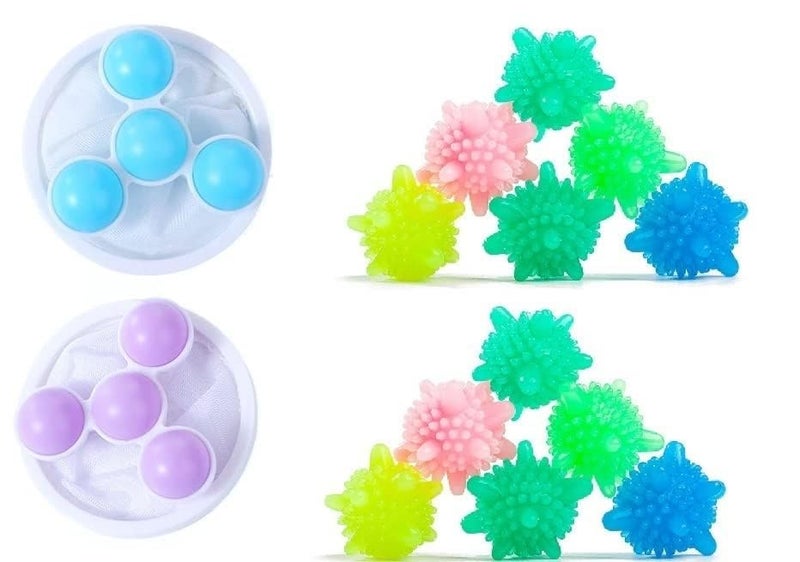 K.B.SALES KB SALES 10 Pcs Reusable Anti Winding Laundry Balls Silicone Washing Machine Cleaning Ball Silicone Laundry Balls 2 Pcs Washing Machine Hair Filter Cleaning Mesh Bag Washing Machine Lint Remover - Image 1