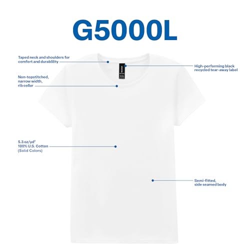 Gildan Women's Heavy Cotton T-Shirt, Style G5000L, 2-Pack, White, X-Large - Image 2