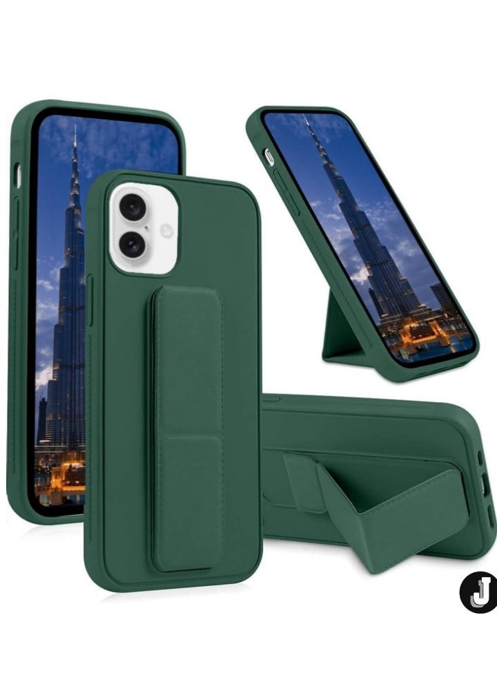 NEW Green Magnetic Car Mount Case for iPhone 16 – Premium Silicone Kickstand with Hand Strap