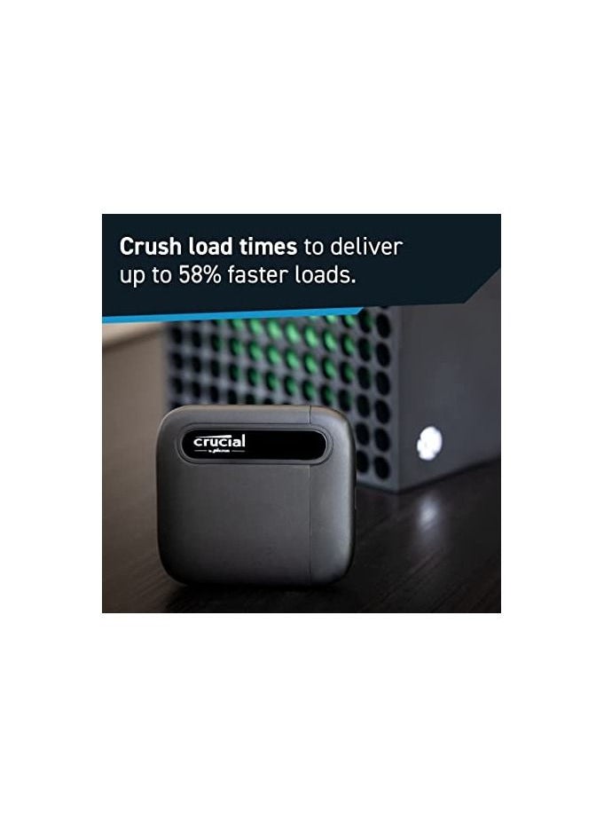 crucial - Crucial X6 500GB Portable Ssd – Up To 540Mb/S – Usb 3.2 – External Solid State Drive, Usb-C - Image 1