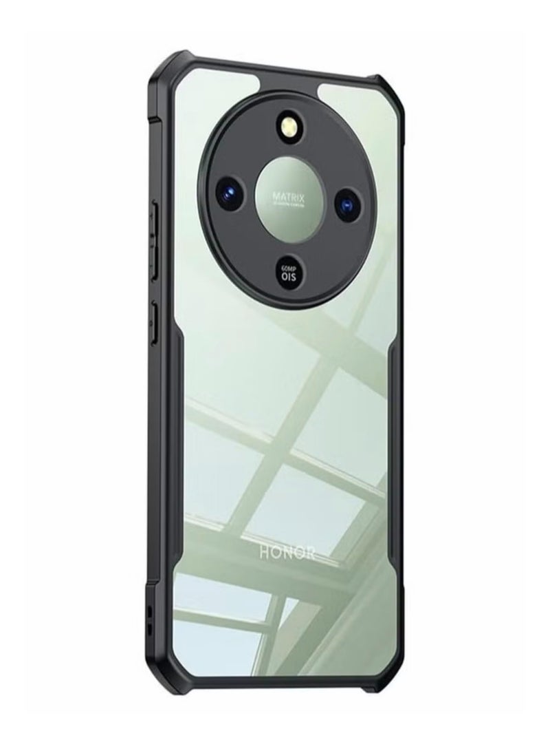 Xundo Clear Case for Honor X9D | Premium Rugged | Durable Shock-absorbing Frame | Black Border | Thermoplastic Polyurethane | Airbag Anti-drop Protection - Clear - Image 1