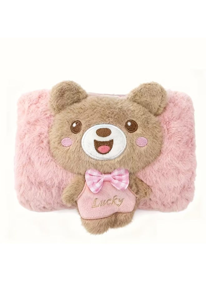 MOMENT Plush Hot Water Bottle - Large Heating Pad with Cute Teddy Bear-like & Smiling Face, -Grade Thermoregulation for, Warm Compress for Women &, Portable Heating Bag - Image 1