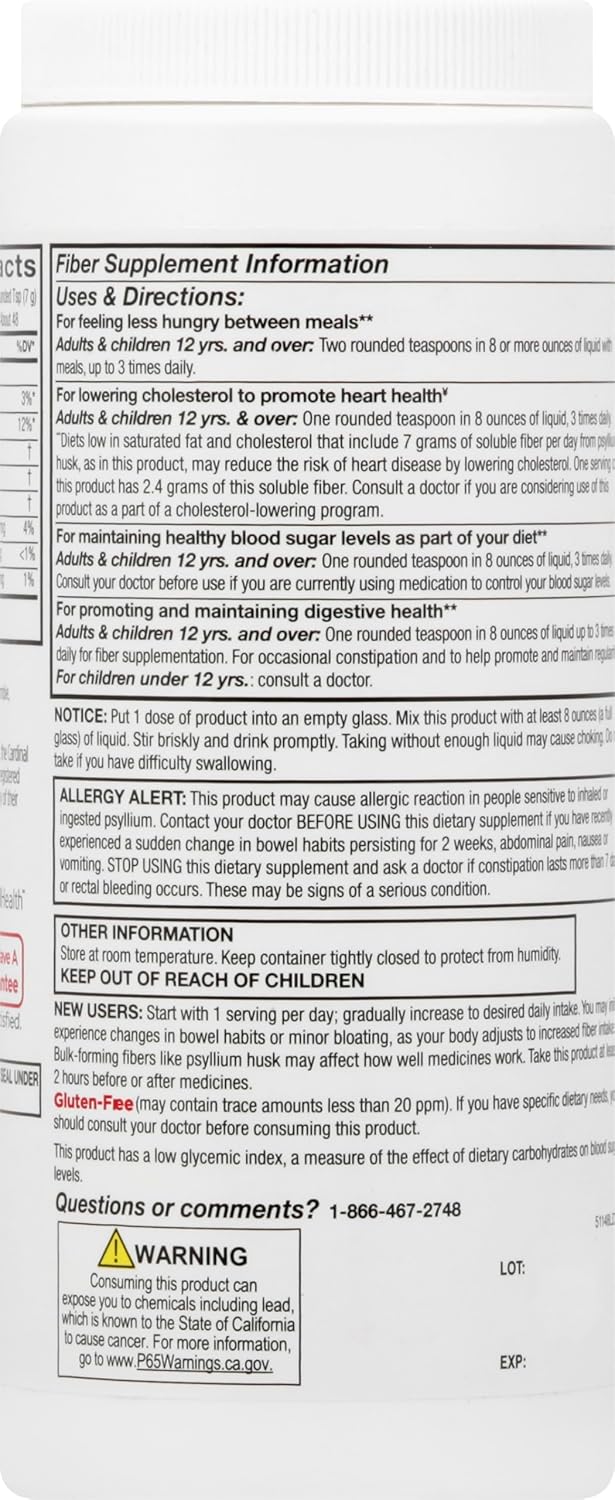 Leader Psyllium Husk Powder Supplement 4in1 Fiber for Digestive Health Plant Based 100 Natural Psyllium Husk Daily Fiber Gluten Free NonGMO Compare to Metamucil Multihealth 13 OZ - Image 2