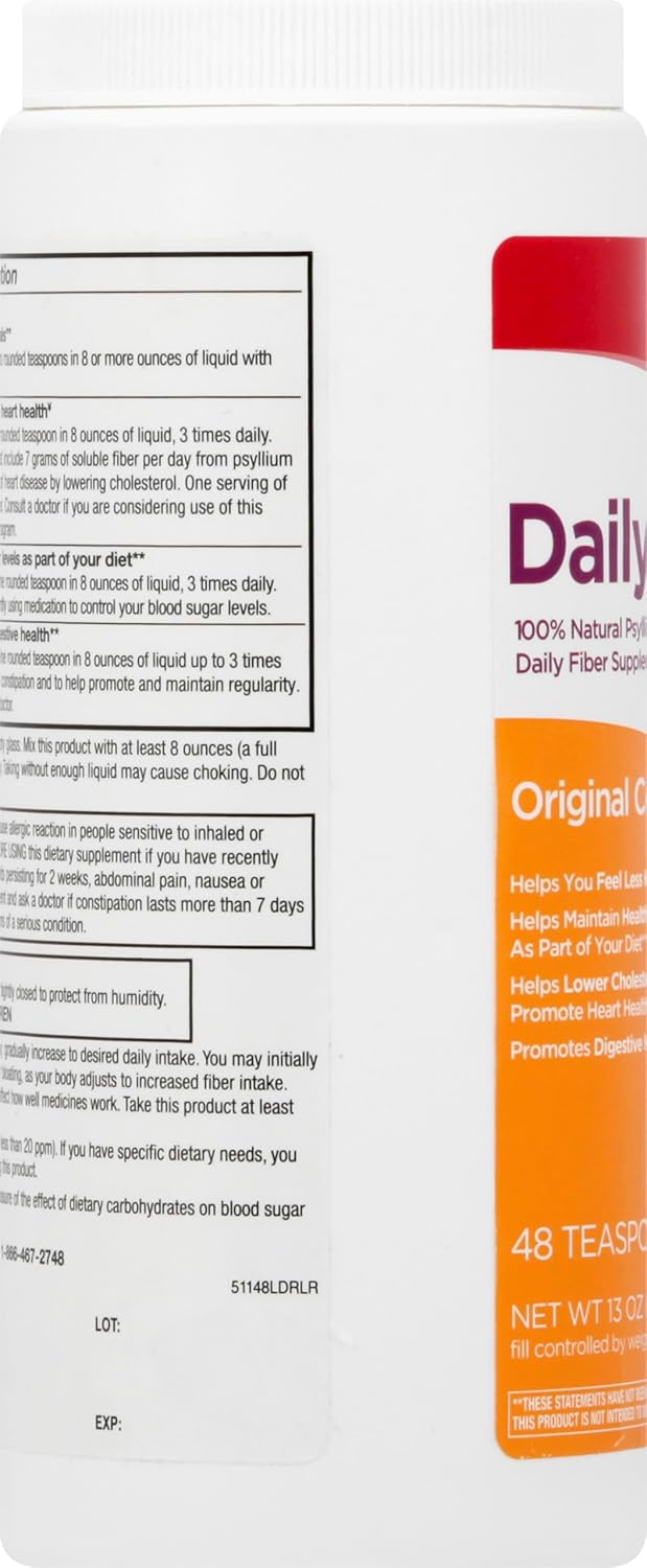Leader Psyllium Husk Powder Supplement 4in1 Fiber for Digestive Health Plant Based 100 Natural Psyllium Husk Daily Fiber Gluten Free NonGMO Compare to Metamucil Multihealth 13 OZ - Image 3