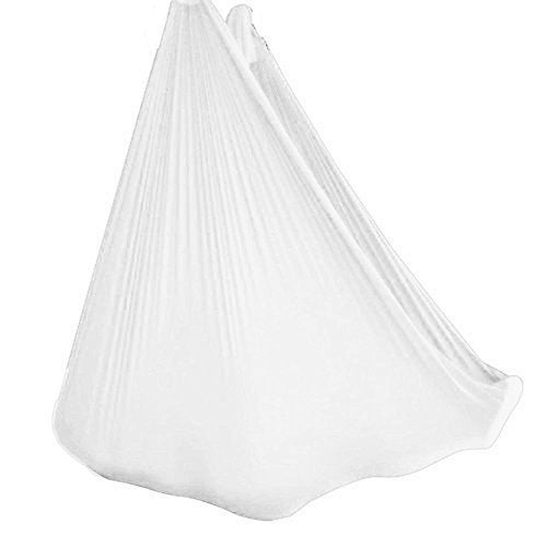 Wellsem Deluxe Yoga Swing - 5.5 Yard L x 3 Yard W Aerial Hammock Silk Fabric (5mx2.8m) (White) - Image 4