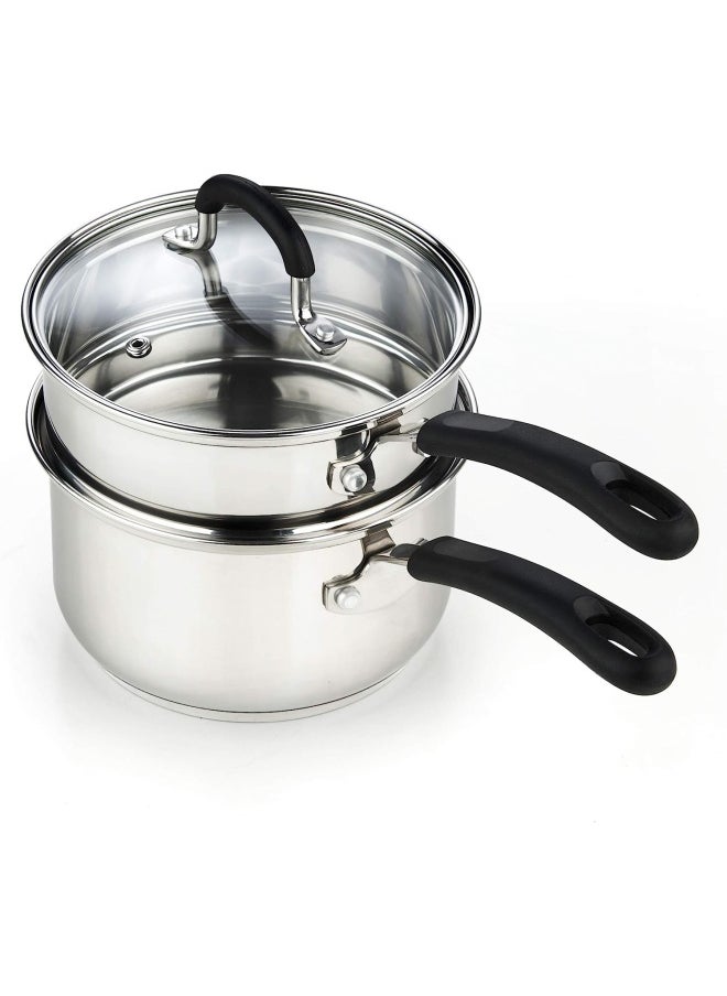 Cook N Home 02655 2 Quarts Silver-DOUBLE BOILER Stainless Steel  - Image 1