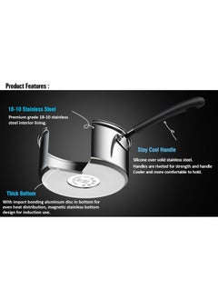 Cook N Home 02655 2 Quarts Silver-DOUBLE BOILER Stainless Steel  - Image 4