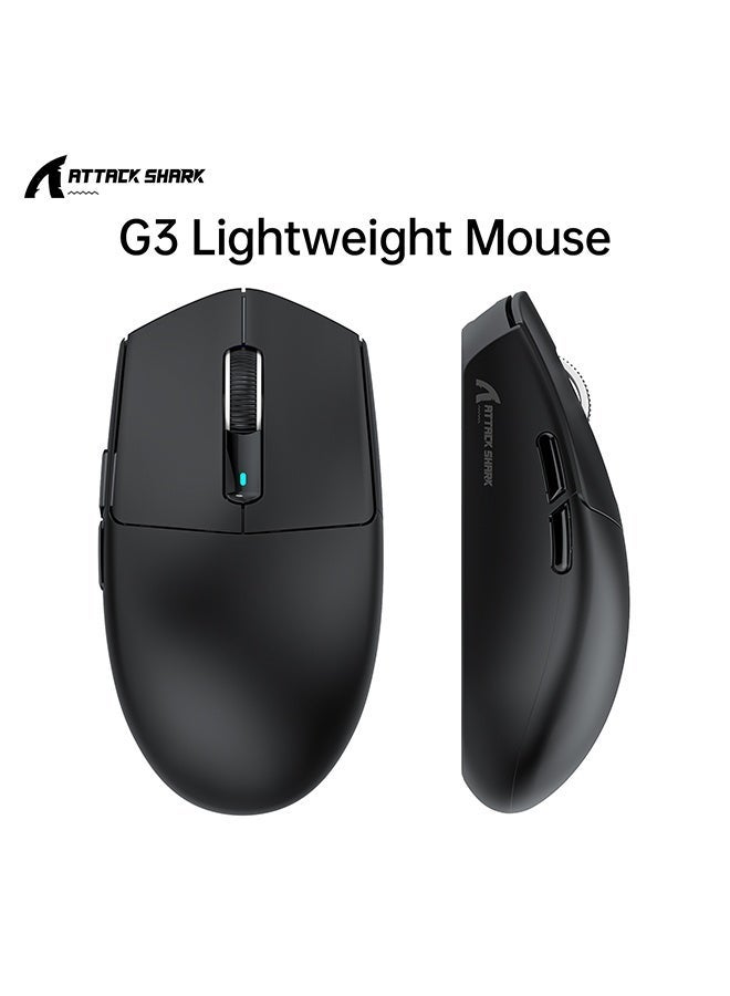 G3 Wireless Gaming Mouse,Tri-Mode 2.4G/BT5.2/USB-C Gaming Mouse,PAW3311 Sensor,25,000 DPI,59g Lightweight,5 Programmable Buttons,500mAh Rechargeable Gaming Mice,PC/Mac(Black&Sticker)