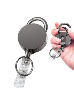 Generic 2 Pcs Heavy Duty Retractable Badge Holder Reel, Metal ID Badge Holder with Belt Clip Key Ring for Name Card Keychain  - Image 3