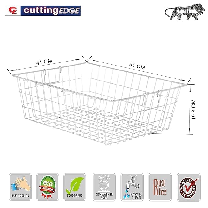 Cutting EDGE Stainless Steel Heavy Duty Dish Drainer Pro Basket Small 51 x 41 x 198 CM for Kitchen Utensils SS Bartan Plate Drying Rack Stand - Image 5