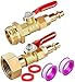 Breezliy 2PCS Brass RV Winterize Blowout Adapter 14 Inch Male Quick Connecting Plug 34 inch Male GHT Thread 14 Inch Ball Valve with 2 Pcs Washers for Winterize RV Boat Camper Trailer - Image 2
