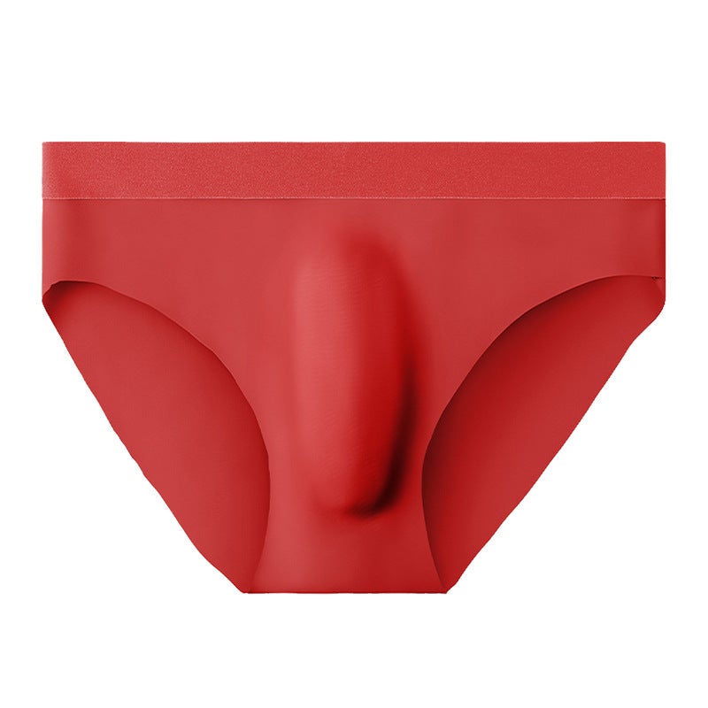 Mens Underwear Mens Ice Silk Traceless Breathable Ultra-thin Briefs Summer Ice Cool Soft and Comfortable Underpants for Boys Red  - Image 1