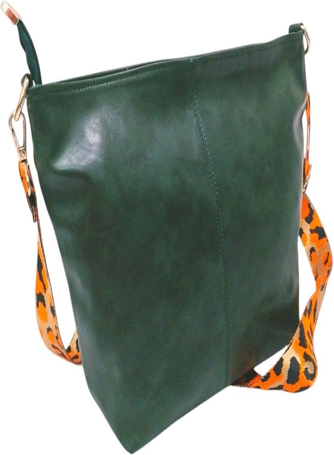 Poorak Women Sling Bag with Detachable Orange Belt for Girls & Women (Green) - Image 3