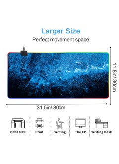 FlashHawk RGB Gaming Mouse Pad 800*300mm Size,14 LED Modes Extended Large Table Desk Mat Mousepad for PC Computer MacBook Keyboard Mat Anti-Slip  - Image 2