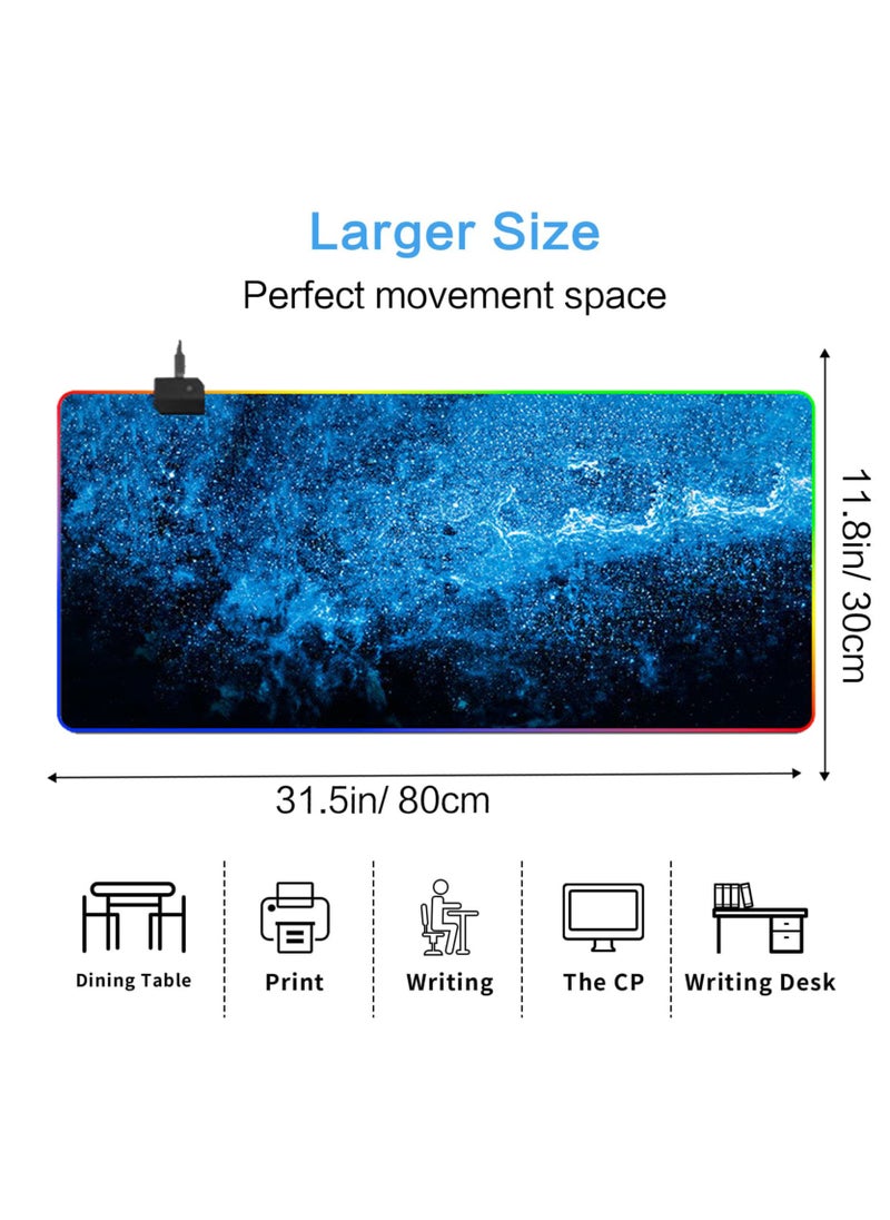FlashHawk RGB Gaming Mouse Pad, 14 LED Modes Extended Large Table Desk, Mat Mousepad for PC Computer MacBook , Keyboard Mat, Anti-Slip, 800*300mm Size  - Image 2