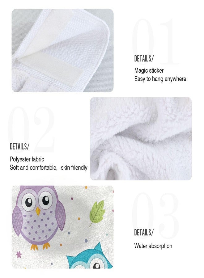 Kigai Owl Kitchen Hanging Towels Set of 2, Absorbent Hand Tie Towels Tea Bar Dishcloths Dry Towels for Kitchen Bathroom Home Decor, 12 x 17 Inch - Image 4