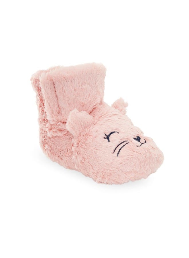 Simple Joys by Carter's Baby High Top Slippers, Pink, Bunny, 3X-Small Unisex Infant - Image 1