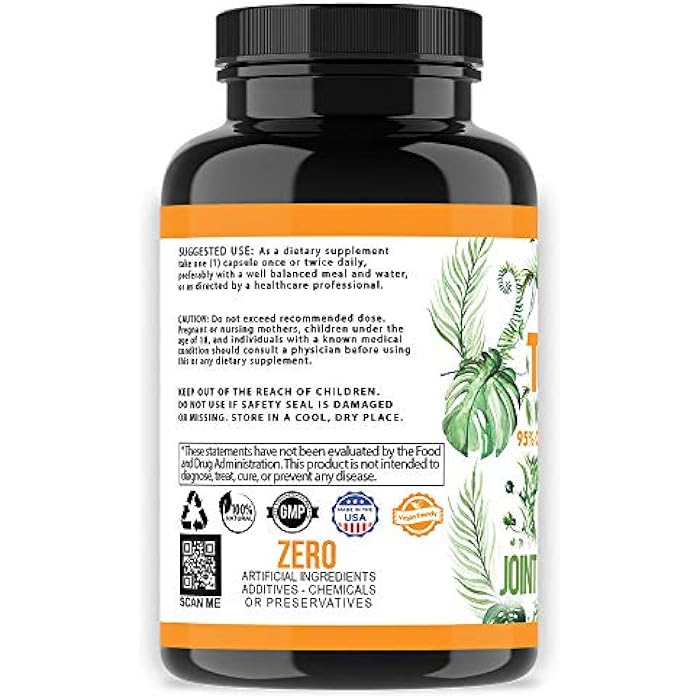 Angry Supplements Vegan Turmeric Curcumin with Black Pepper Extract (60 Veggie Capsules-2 Month Supply), 95% Curcuminoids - All Natural Powerful Antioxidant for Joint Support and Relief (1-Bottle) - Image 3