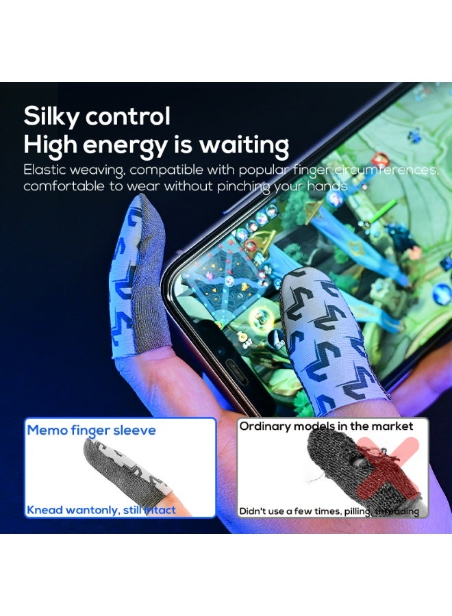 Memo Anti-Sweat Gaming Finger Sleeves – Silver‐Fiber Ultra-Thin Breathable Thumb/Index Covers for Mobile & Tablet Gaming (Optimised for PUBG/Free Fire) - Image 2