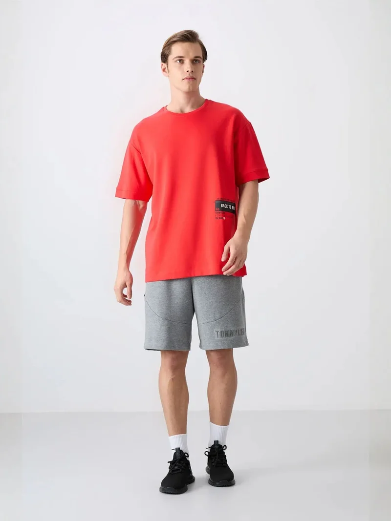 تومي لايف TOMMY Oversized Cotton-Blend Crew Neck T-Shirt