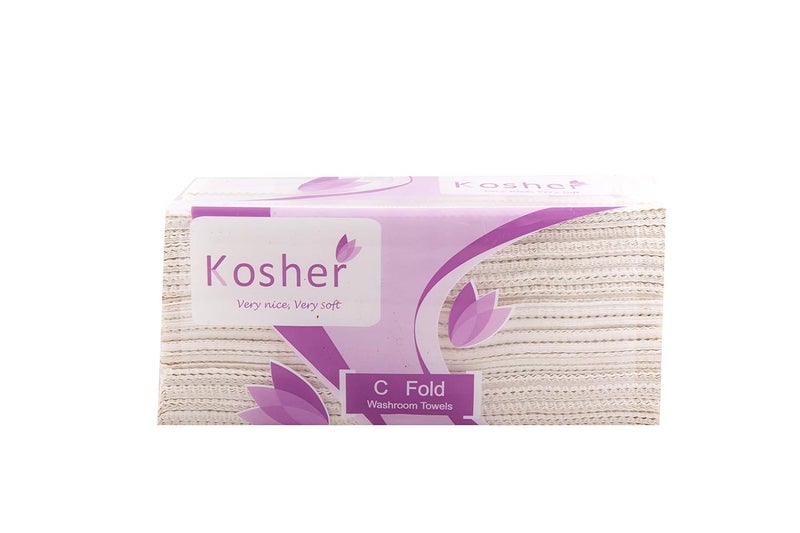 Kosher C-Fold Paper Tissue/Restroom Towel Pack of 6 |150 Sheets each | (Total 900 Sheets) - Image 3