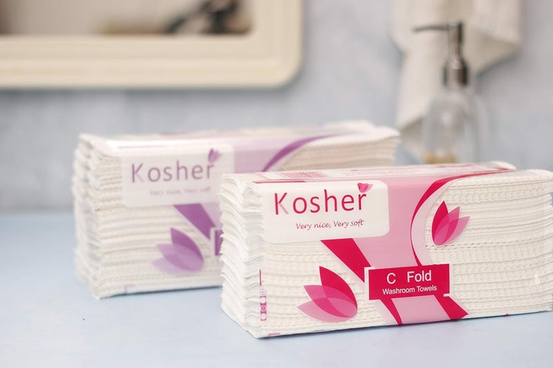 Kosher C-Fold Paper Tissue/Restroom Towel Pack of 6 |150 Sheets each | (Total 900 Sheets) - Image 4