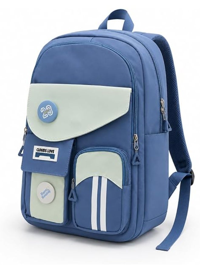 Children's school bag, MINT and blue, multi-pocket, convenient for the school day - Image 1