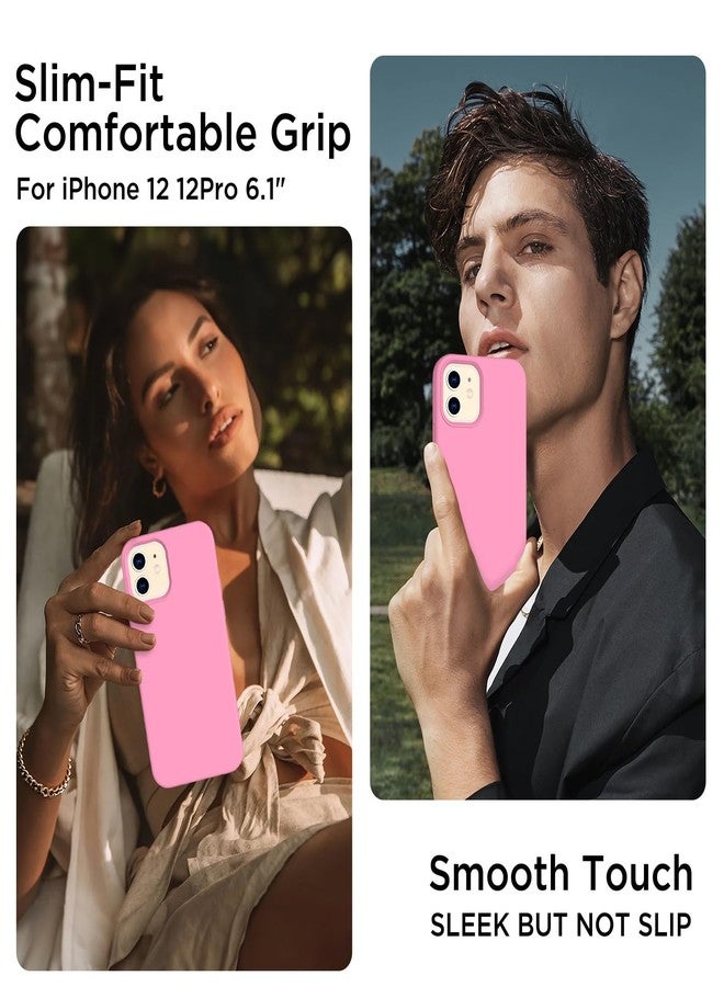 جراب COFFKER لهاتف iPhone 12 و iPhone 12 Pro، [واقي عدسة الكاميرا + واقي الشاشة]، جراب سيليكون ناعم مقاوم للصدمات ببطانة من الألياف الدقيقة، تصميم نحيف، مقاس 6.1 بوصة، بطانة من الألياف الدقيقة الناعمة، سيليكون ناعم - Image 2