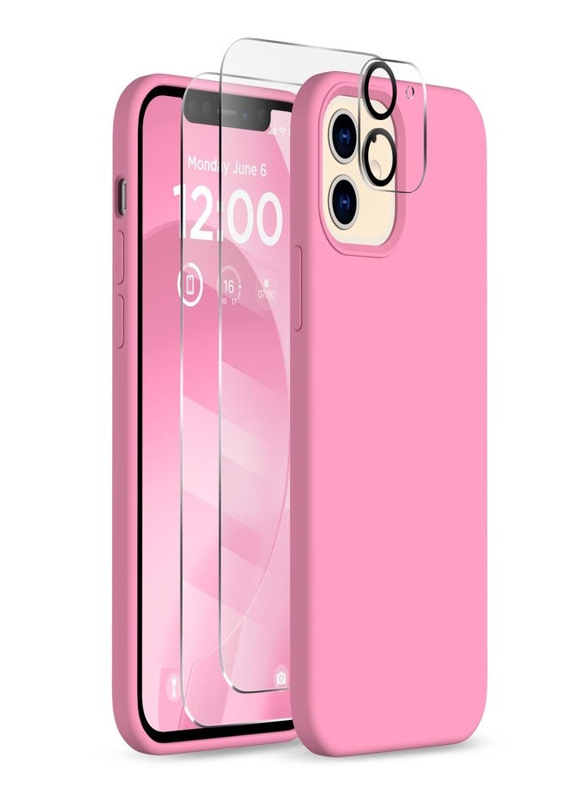 جراب COFFKER لهاتف iPhone 12 و iPhone 12 Pro، [واقي عدسة الكاميرا + واقي الشاشة]، جراب سيليكون ناعم مقاوم للصدمات ببطانة من الألياف الدقيقة، تصميم نحيف، مقاس 6.1 بوصة، بطانة من الألياف الدقيقة الناعمة، سيليكون ناعم - Image 1